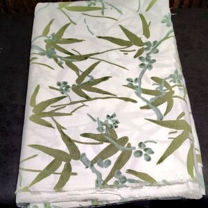Floral Green and White Fabric